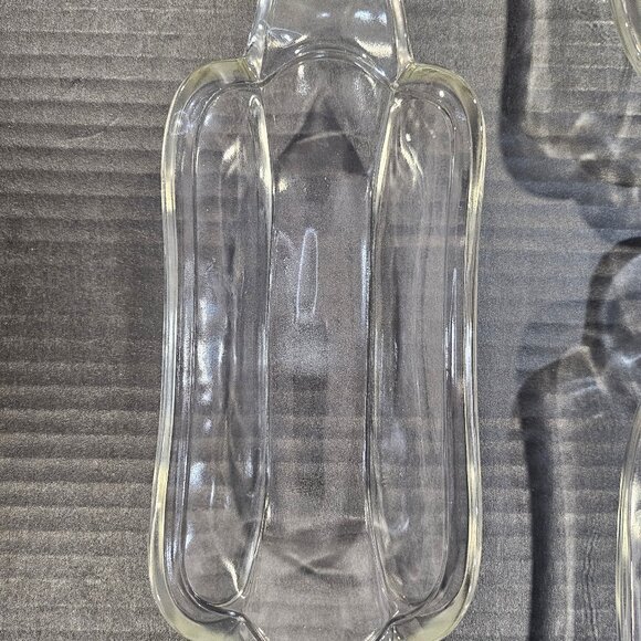 Vintage Indiana Glass Banana Split Dishes, Hot Dog Plates, Boat Dish Set of 4 - Picture 2 of 9